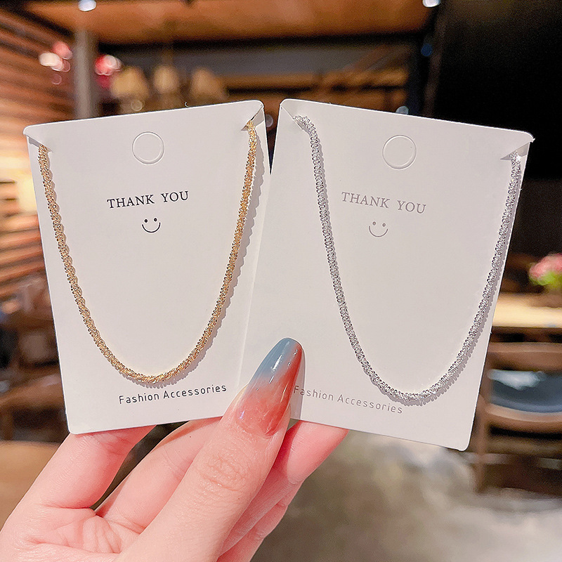 DIEYURO 316L Edelstahl Dünne Gypsophila Funkelnden Gold Silber Schlüsselbein Kette SchöNe Dekoration Alle-spiel Mädchen Schmuck