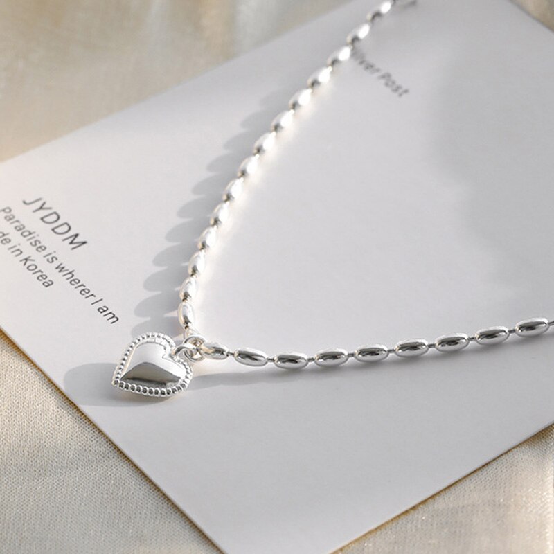 Kofsac 925 Sterling Silver Love Heart Armband Vrouwen Leuke Rijstkorrels Armband Meisje Valentijnsdag Accessoires