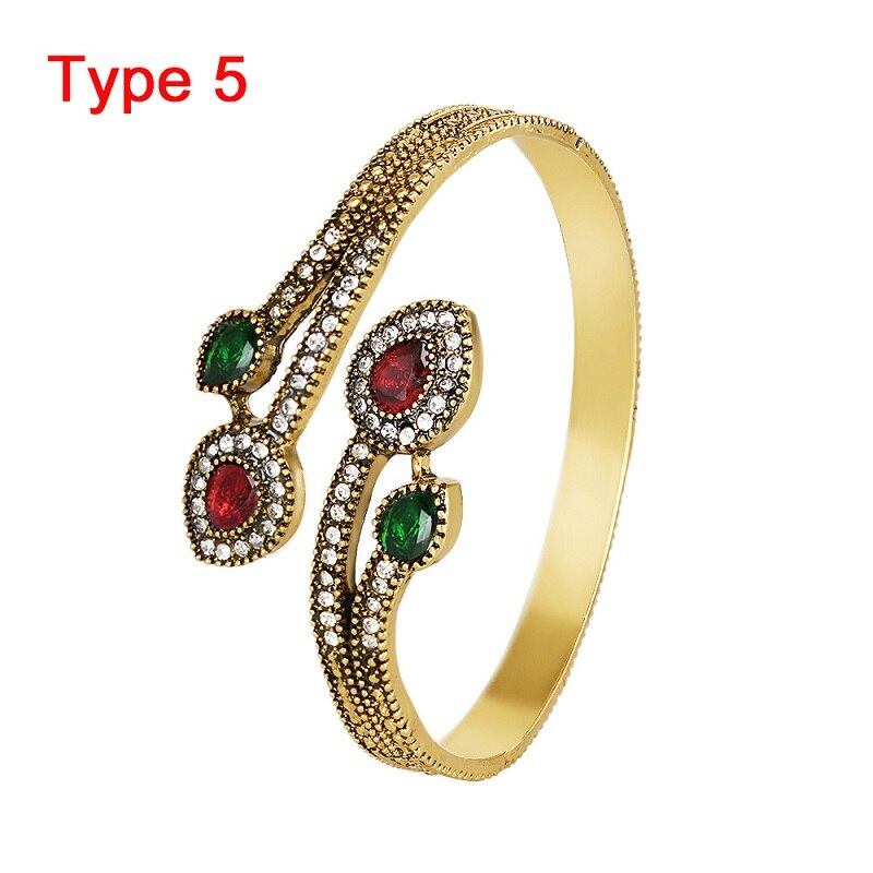 1 Stück Neue Heiße Frauen Vintage Armreifen Wassertropfen Harz Manschette Armbänder Red Wassertropfen Türkischen Schmuck: 5