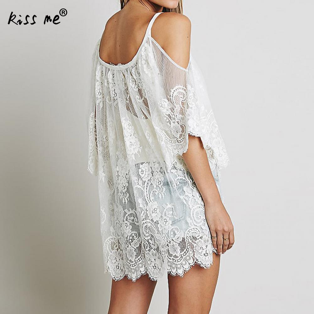 Zomer Vrouwen Bikini Cover Up Bloemen Kant Hollow Haak Badpak Cover-Ups Badpak Beachwear Tuniek Off Shoulder halter