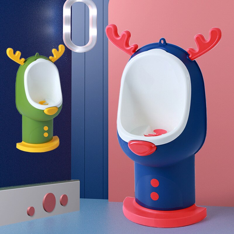 Urinario de pie para niños, inodoro montado en la pared, altura ajustada, orinal de ciervo, adaptador de baño para entrenador de orina, 2 colores