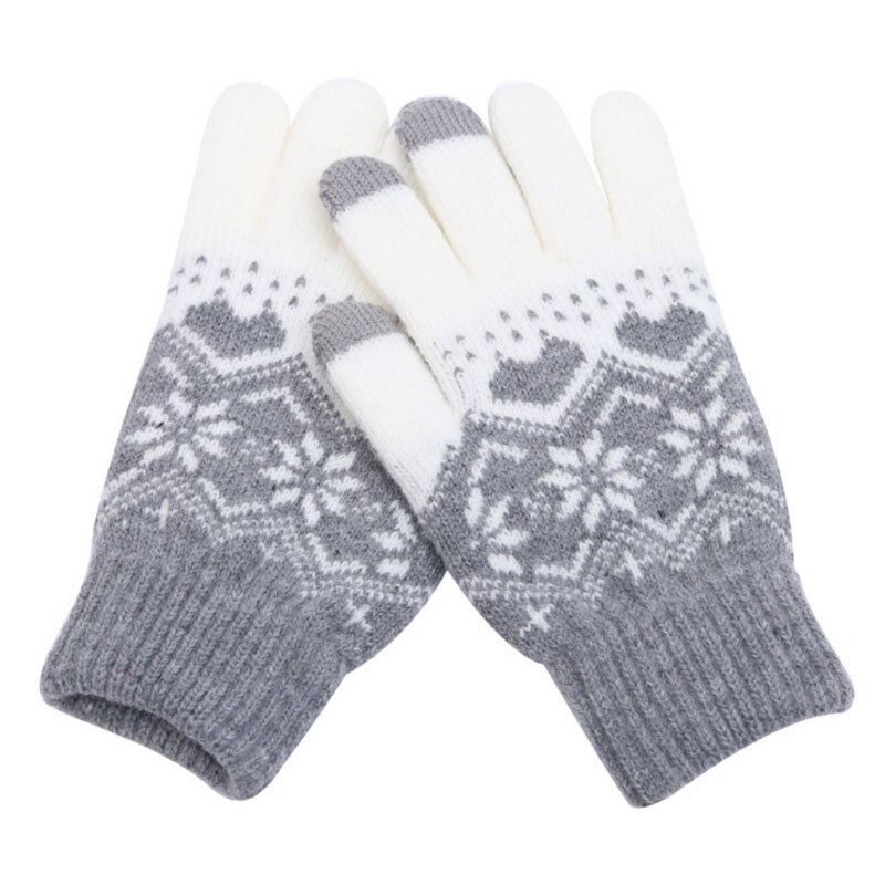 Volledige vinger Jacquard Handschoenen kind Volwassen vrouw Mannen Touch Screen Handschoenen Gebreide Handschoenen Winter Herfst Warm ST10: 3