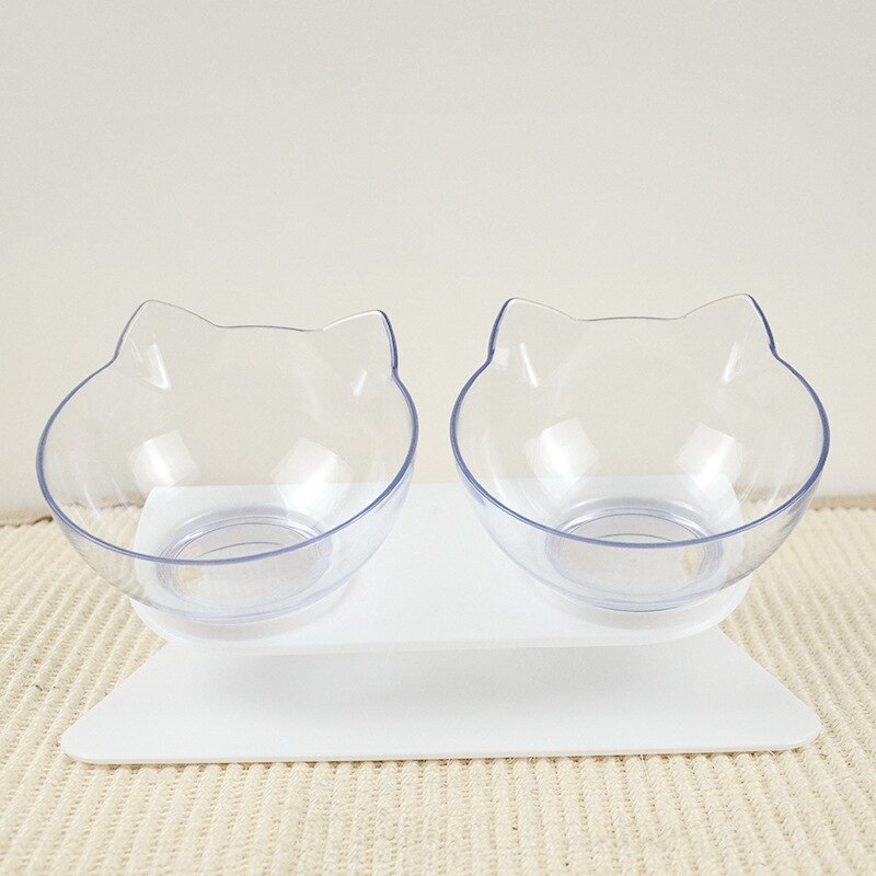 Cuenco de agua para perros y gatos, plástico antideslizante para alimentador, suministros de productos, doble protección del cuello con soporte, Alimentación de Mascotas, 1 Uds.