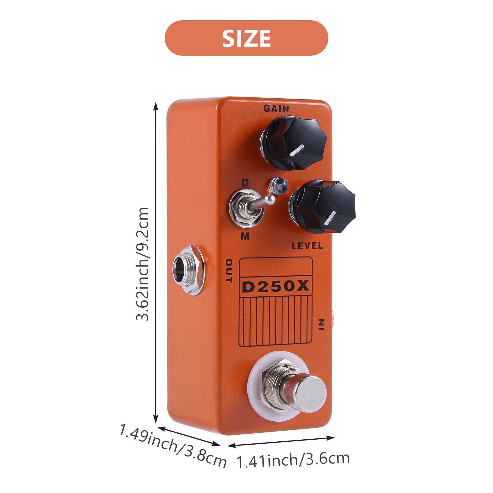 YHVC-Mosky D250X Mini Overdrive Preamp Guitar Effect Pedal with True Bypass Switch