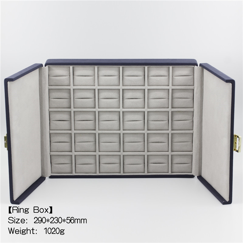Boutique portable jewelry storage box, made of microfiber material, ring / necklace display collection storage box: GRAY