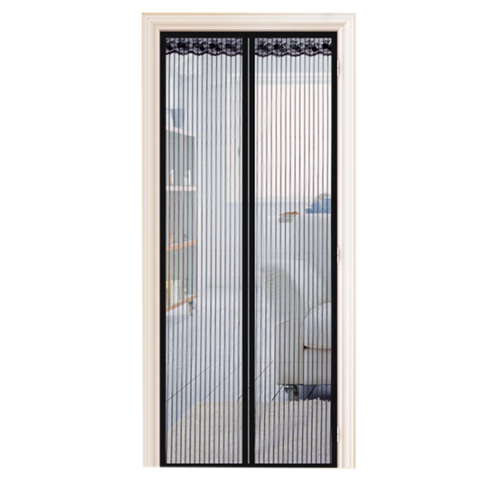 Magnetische Deur Gordijn Tijdelijke Deur Cover Anti Mosquito Wandeling Door Vrij Voor Zomer AIA99: black 80x210cm