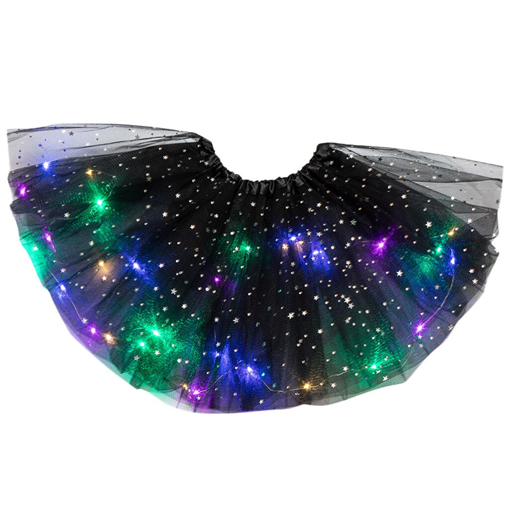 Pasgeboren Kids Meisjes Baby Sequin Tutu Rok Led Light Up Pettiskirt Ballet Kleding Baby Meisjes Kleding Meisjes Jurk Korte Rok: BK