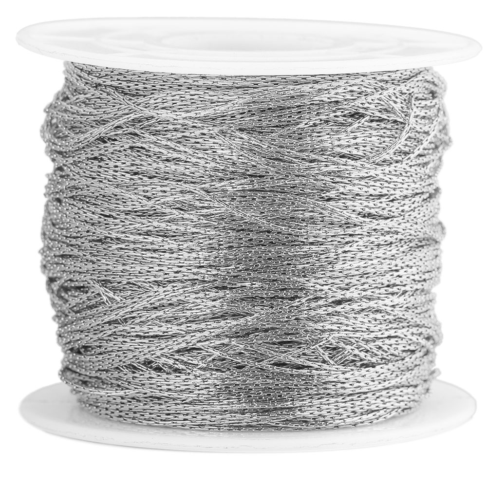 Cable pequeño de acero inoxidable para fabricación de joyas, cadena de cuerda dorada de 0,5mm, suministros para collar y pendientes, , 2m/lote
