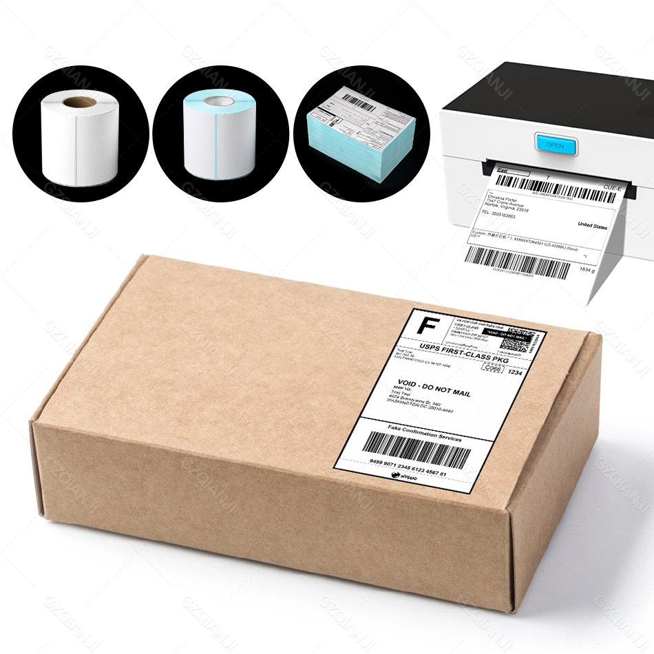 4x6 Thermal Label Printer Roll Paper 100x150mm / 100x100mm Fold Labels Stand for 4inch Logistic Package Label Printer