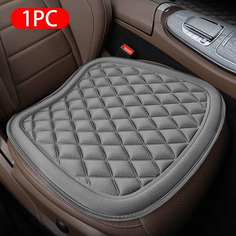 Funda de asiento de coche Universal 3D, cojín de asiento de vehículo, almohadilla de protección de Banco delantero y trasero, Protector de asiento de coche antideslizante para coche de 5 asientos: Gray Front 1pc