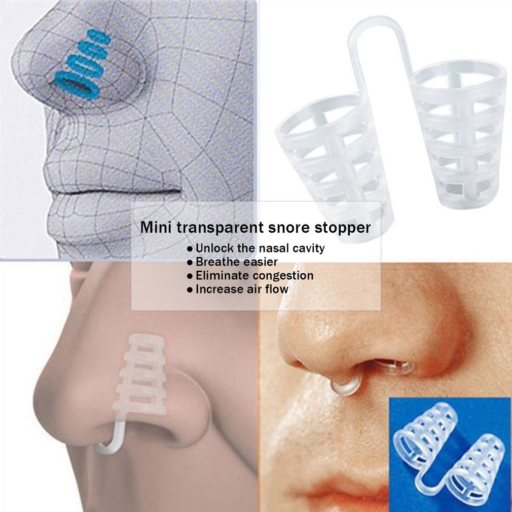 4pcs Healthy Sleeping Aid Equipment Stop Snoring Magnetic Anti Snore Apnea Nose Clip Mini Transparent Anti-Snoring Device
