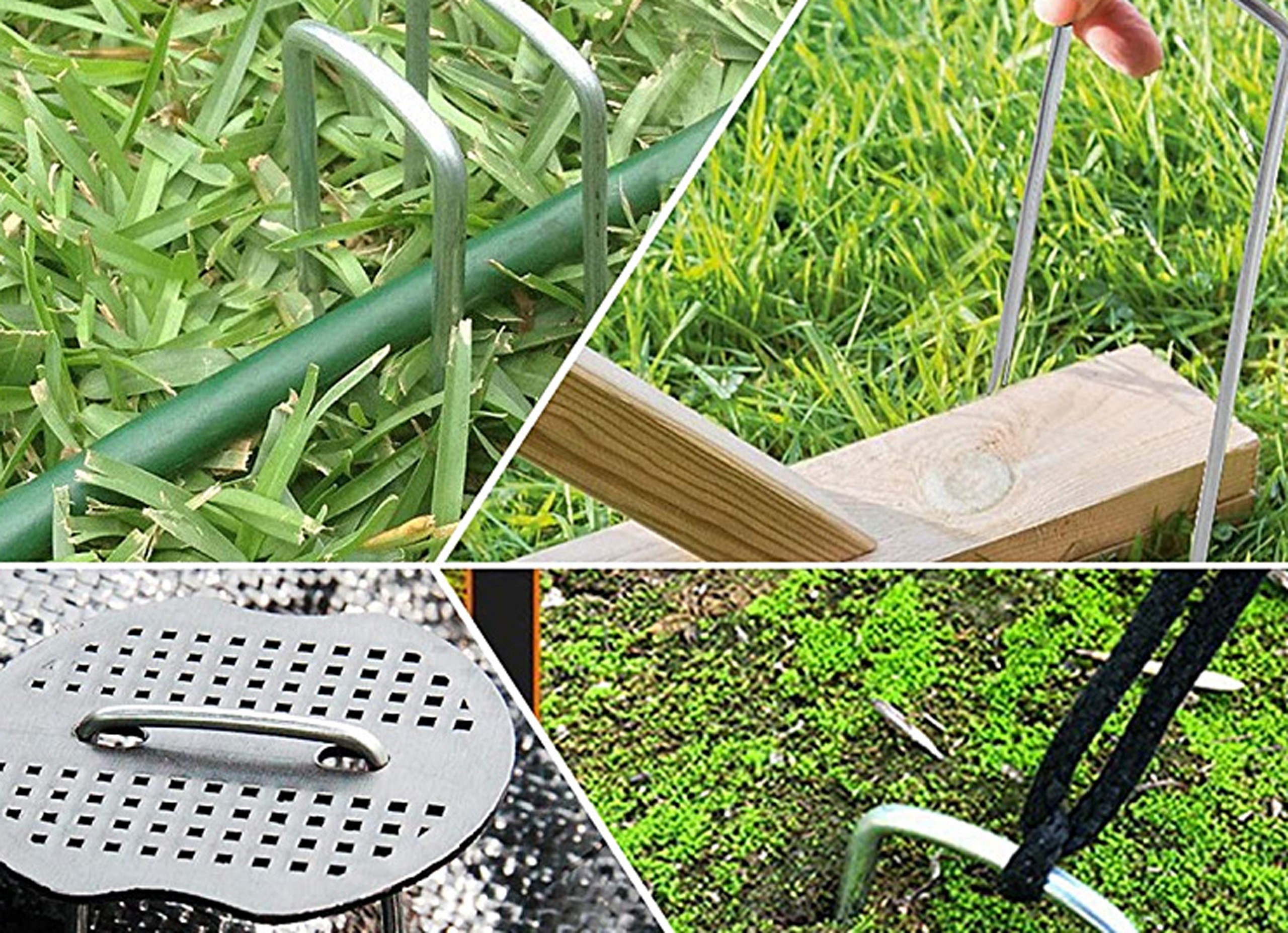 15cm Iron Home Garden Stakes Staples U-Shaped Ground Control Turf Pins for Securing Landscape Gardening Fixing Peg 50pcs