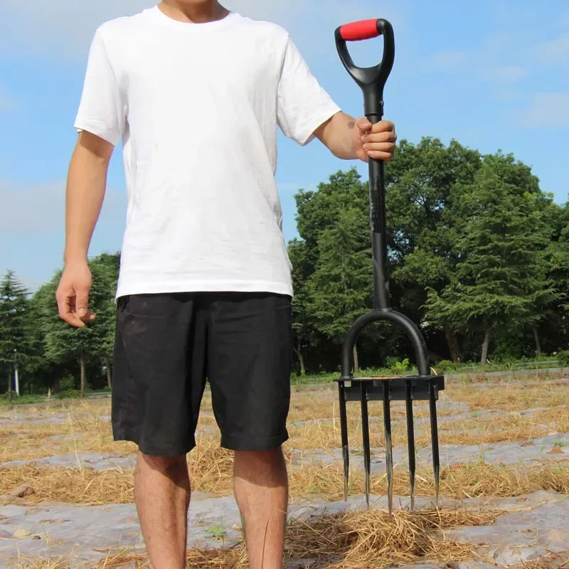 Excavación y escarificación de la tierra, alargamiento de la pala de jardín, excavadora, herramienta agrícola, azada para plantar el hogar