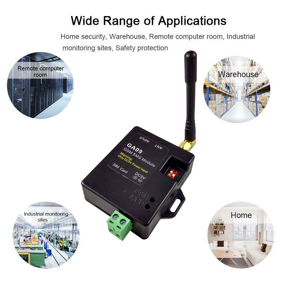 GA09 Remote GSM Alert Wireless 8 Channel Module Window Sensors Mini Alarm Universal Call SMS Home Security APP Antenna Door