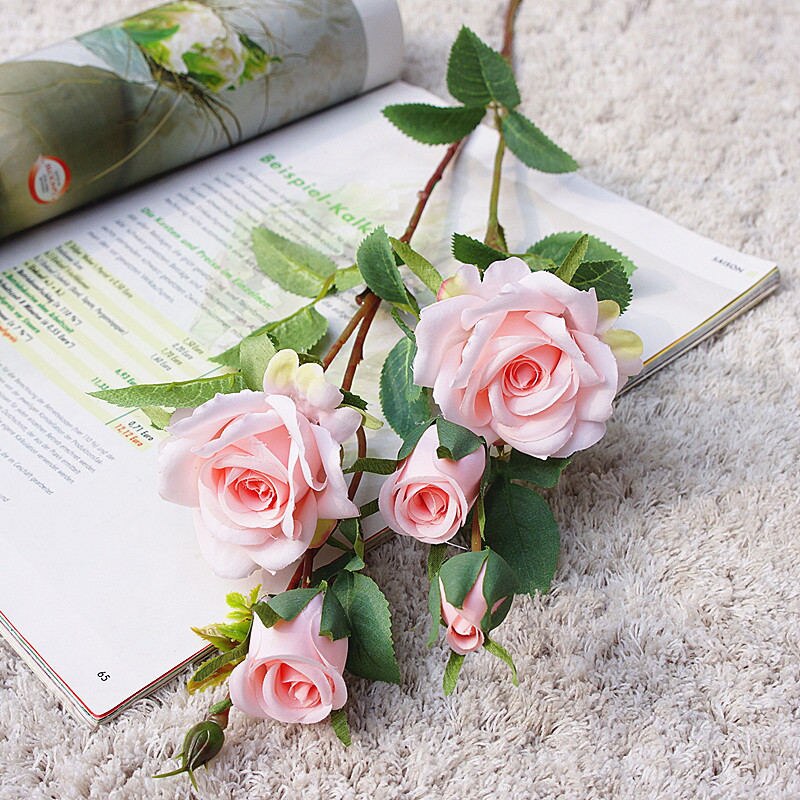 Koreansk drømmende #39 silke kunstige blomster valentinsdag bryllup blomster: Lyserød 1