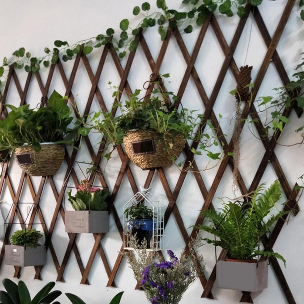 Fence Wooden Trellis Flower Stand Anti-corrosion Anti-insect Folding Expandable Wooden Trellis Fence Wall Decoration For Garden