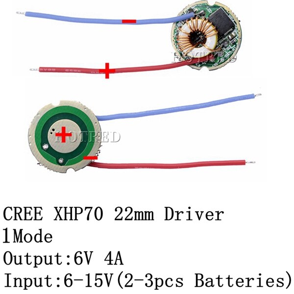 Cree XLamp XHP70 XHP70.2 6V LED Driver 22MM DC6V-15V 1mode/5mode Input 6-15V Output For 6V XHP70 LED Light Lamp: 22mm 4A 1Mode