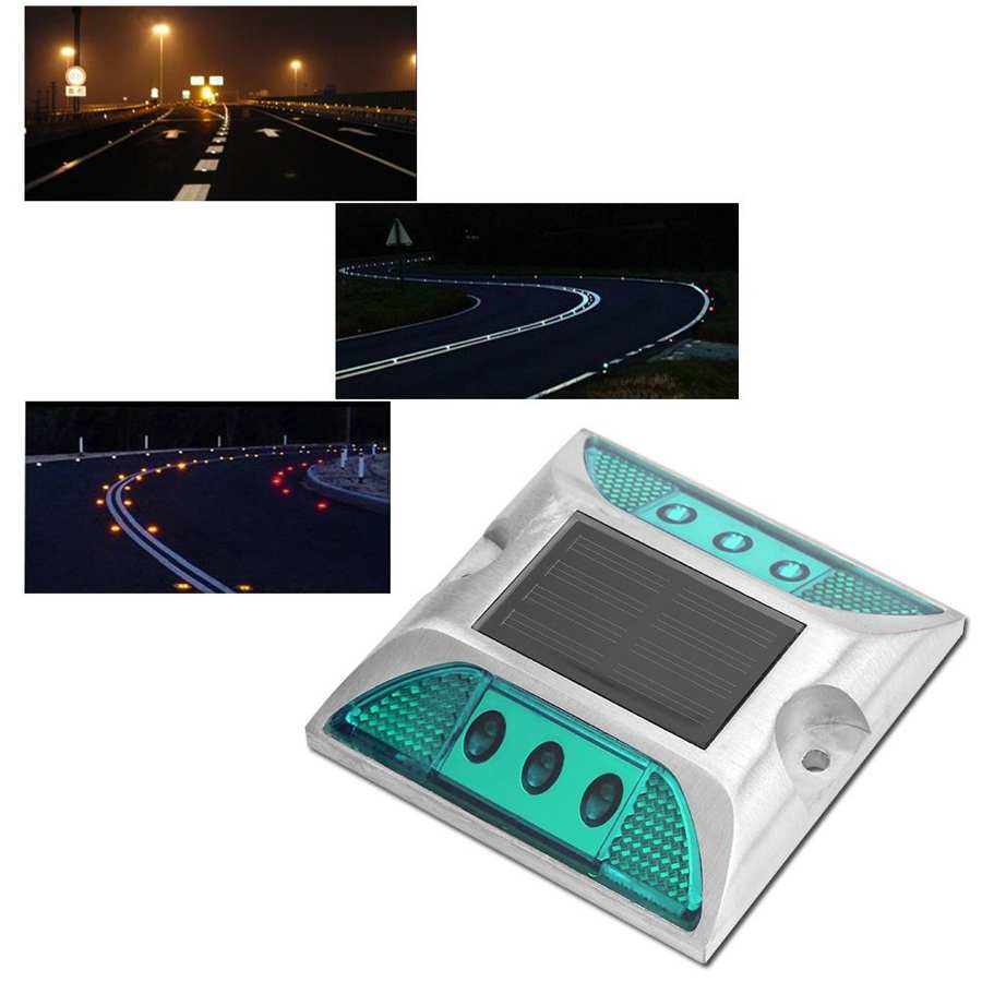 Road Stud LED Solar Power Ground Marker Lights Waterproof Outdoor Driveway Road Highway Spike Lamp