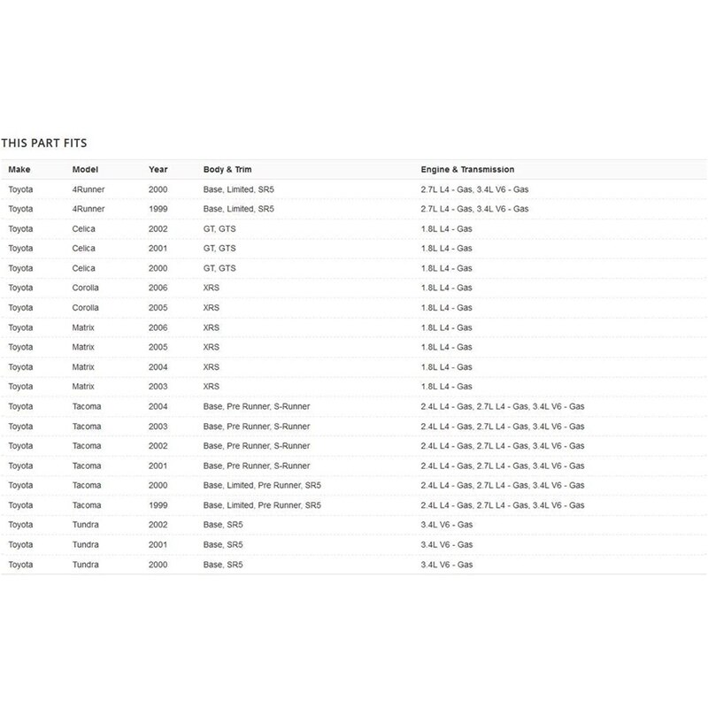 Cam Shaft Throttle Position Sensor 8945235020 for Toyota Tacoma 4Runner T100