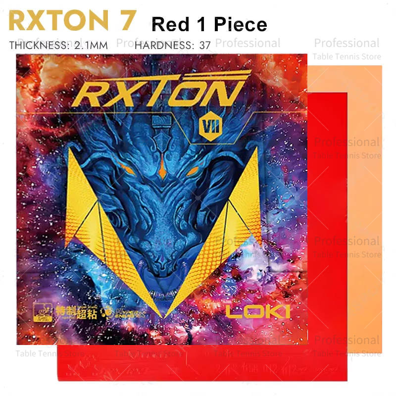 Loki rxton 1 3 5 7 tênis de mesa borracha pegajosa ping pong borracha topsheet com esponja elástica pré-intonizada loki borracha paletas de: Vermelho