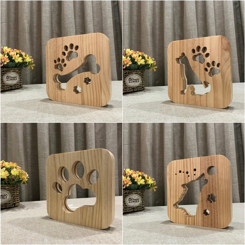 LED Kreative USB Nachtlicht Holz Hund Pfote Wolf Kopf Lampe freundlicher Schlafzimmer Dekoration Warme Licht Tisch Lampe Für freundlicher Lampen