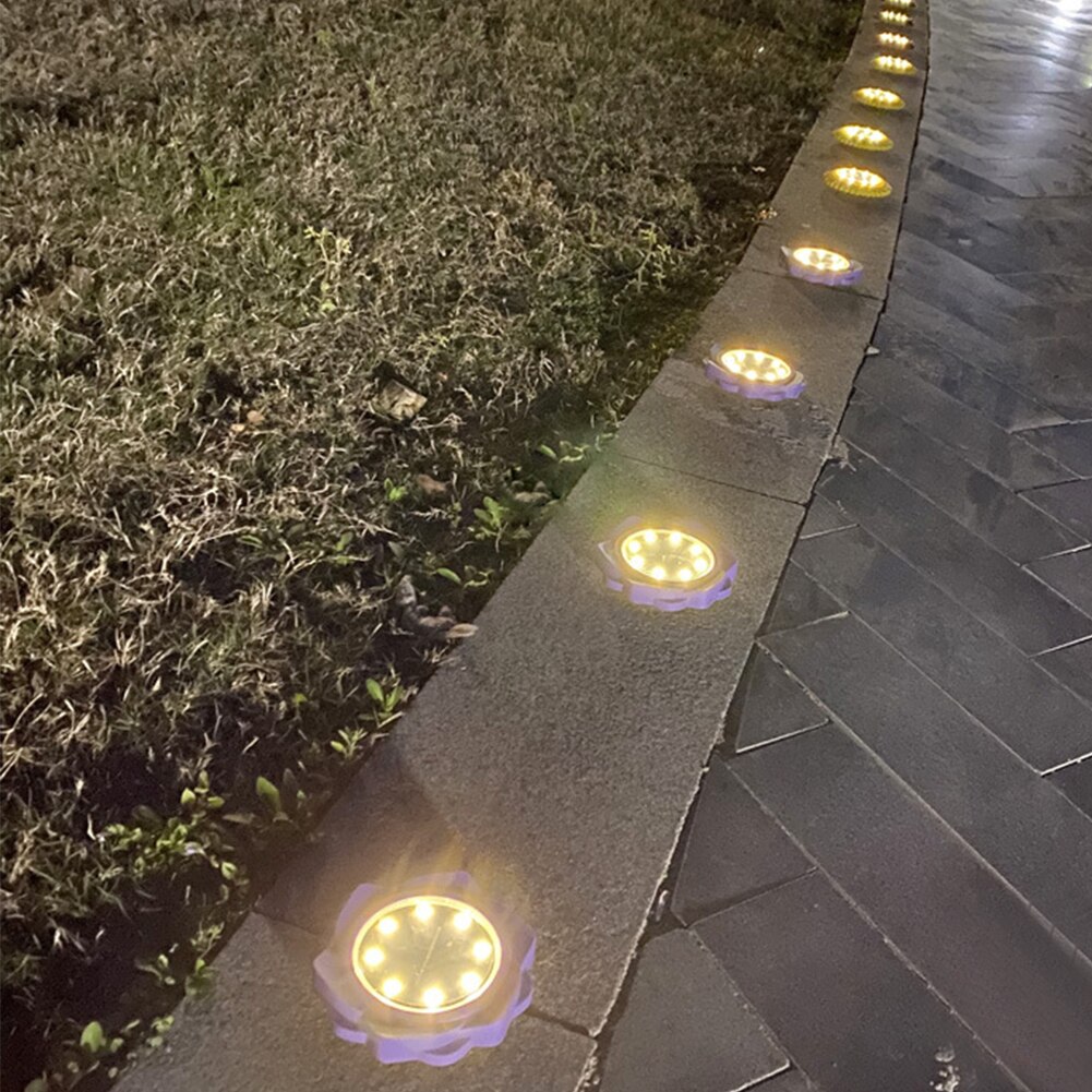 4 stücke Wasserdichte Gehweg Solar- Boden Lichter Heimat Dekor Bunte 8LED draussen Garten Treppen ABS Passagen Landschaft Rasen Einfahrt