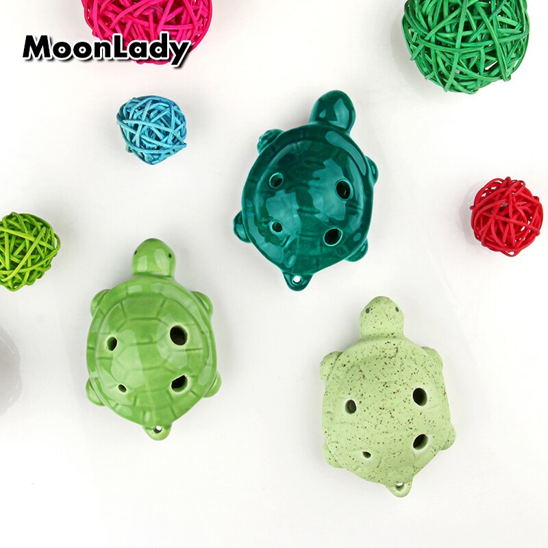 AC 6 otworów Ocarina w żółw kształt kolorowe Ocarina dla dzieci instrument muzyczny instrumenty dęte drewniane dobry prezent dla dzieci