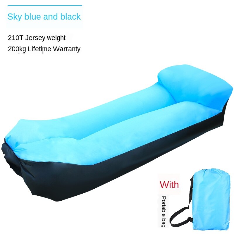 Doven udendørs oppustelig sofa online berømthed oppustelig seng park luftpude madras min frokostpause luftseng: Himmelblå