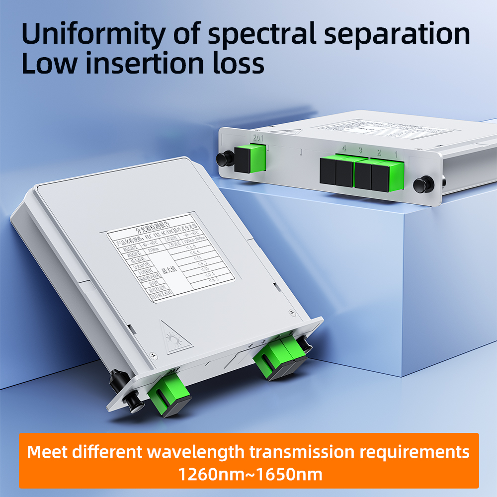 SC APC PLC 1x2/16 Fiber Optic Splitter Box Cassette Card Inserting PLC Splitter FTTH Fiber Optical Coupler Splitter