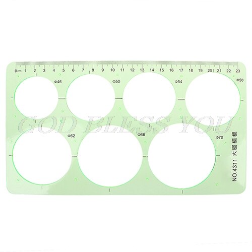 9 reglas diferentes, círculos de plástico verde, plantilla y regla geométrica, herramienta de medición, estudiantes, triangulación de: 4311