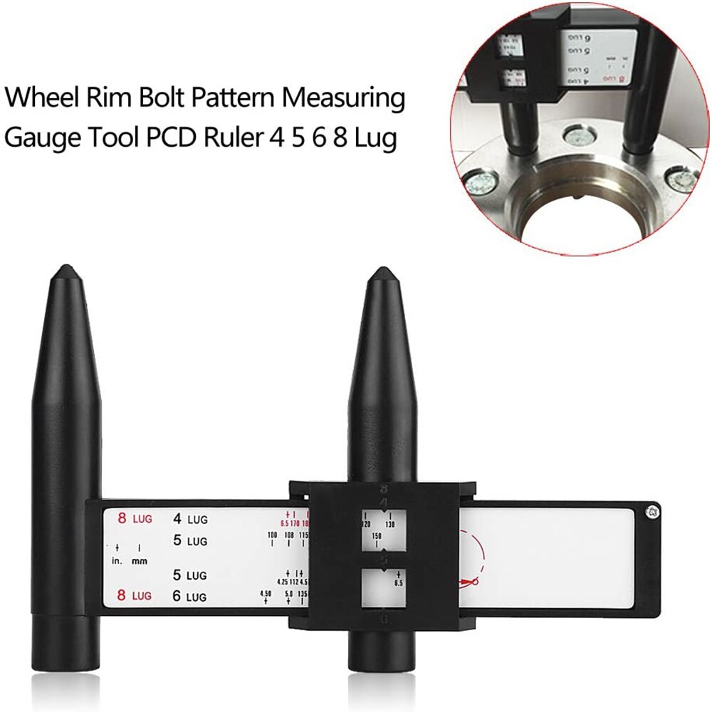 Car Wheel Rim Bolt Pattern Sliding Measuring Gauge Tool PCD Ruler 4 5 6 8 Lug Pattern Measuring Tool Carros Exterior Automobile