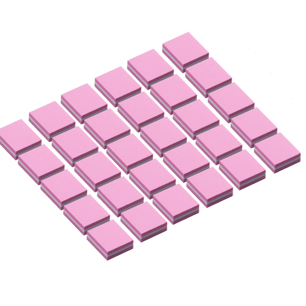 Mini limas para uñas, 30 Uds., bloques de pulido, doble cara, tope de lijado de uñas, esponja UV, herramientas de manicura pedicura: NF3007 Pink 30pcs