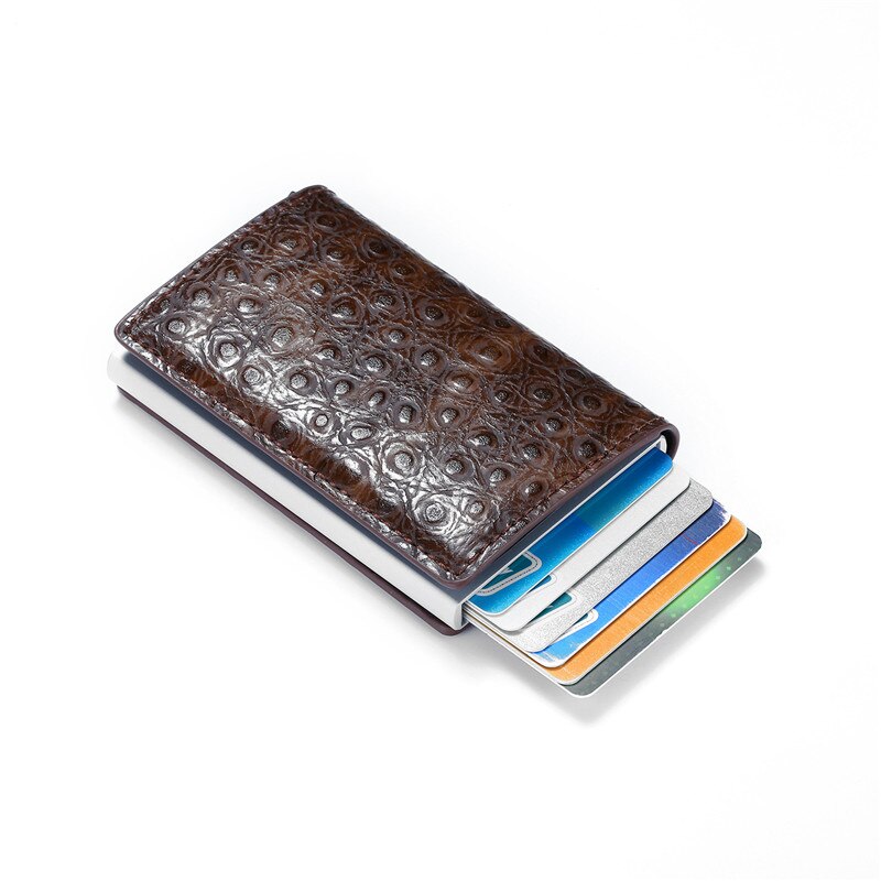 BISI GORO Thin Slim Men Wallet Rfid Smart Wallet Credit Card Holder Metal Pass Secret Pop Up Minimalist Wallet Small Black Purse