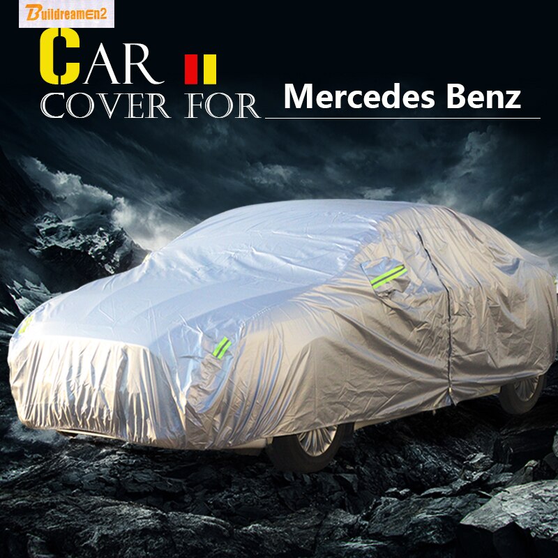 Buildreamen2 Full Car Cover Anti-Uv Zon Sneeuw Regen Krasbestendig Cover Waterdicht Voor Mercedes Benz S250 S300 S320 S350 S400