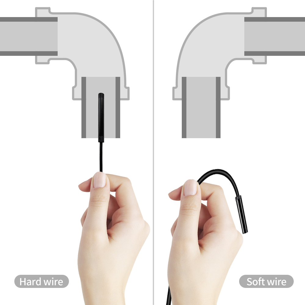 Dodosee 7mm Lens USB Endoscope Camera Waterproof Flexible Wire Snake Tube Inspection Borescope For OTG Compatible Android Phones