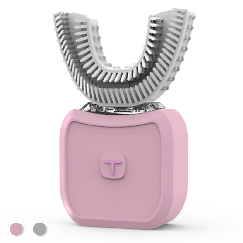 U-shaped 360° Automatic Sonic Electronic Toothbrush USB Rechargeable Ultrasonic Yellow Tooth Beauty Teeth Whitening Toothbrush