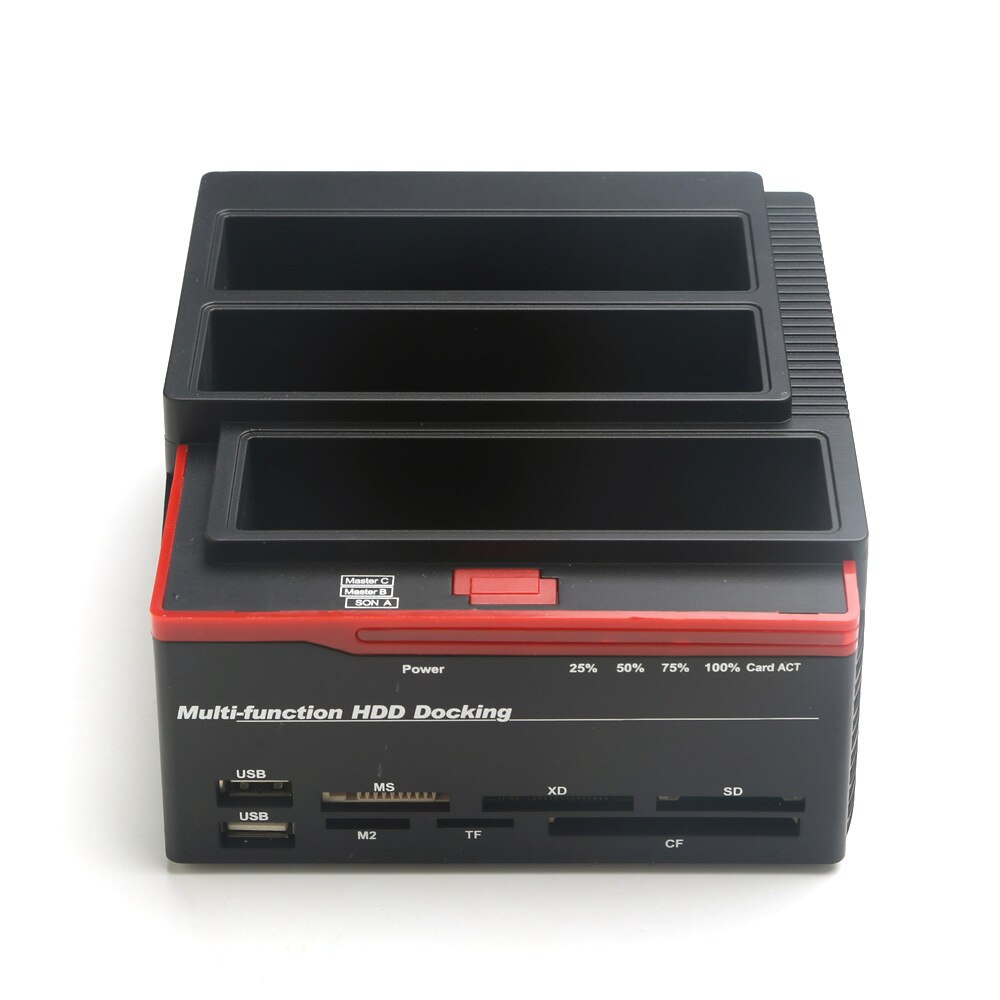 Disco duro externo HDD, estación de acoplamiento, lector de tarjetas USB 3,0 Hub con OTB/OTC, 2,5 "/3,5", USB 3,0 a 2 puertos SATA 1 puerto IDE