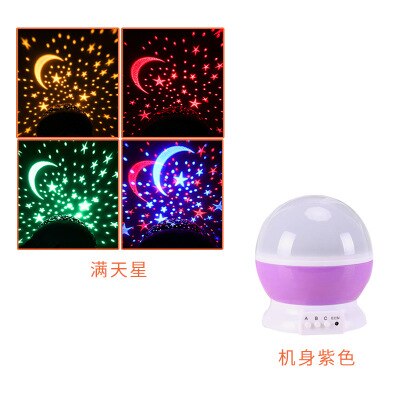 Meest Fun Led Roterende Projector Speelgoed Voor Kinderen Maan Sterren Lamp Romantische Nacht Gloeiende Sterren Sussen Baby Slaap Glinsterende Speelgoed: C
