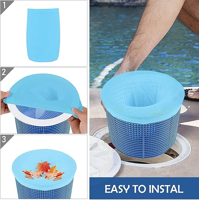 10/20/30/50 stück poolskimmer-socken, skimmerfilternetz, wiederverwendbare, strapazierfähige, elastische nylonsocken, schwimmbadzubehör