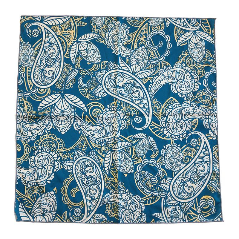 Koreansk dameimitasjon silke firkantet skjerf lyst sitronhjerte totem trykt bandana multifunksjonelt halsduk hodepapir