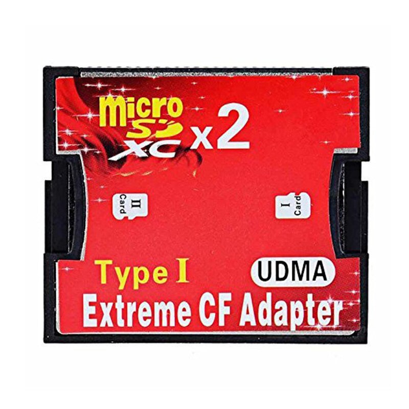 Red Dual Slot Micro SD SDHC SDXC TF To CF Adapter MicroSD To Extreme Compact Flash Type I Card Reader Multimemory