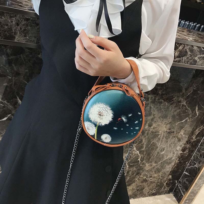 Amorvivi Kleine runde tasche wilden crossbody einfache Kunst und weise handtasche lässig wilde Mini runde tasche Schüler praktisch tasche