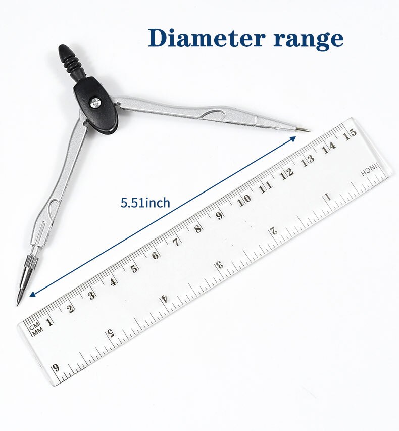 7in 1 Simple Solid Geometry Protractor Drawing School Eraser Compasses Set Math pencil-lead Ruler For Students School Stationery