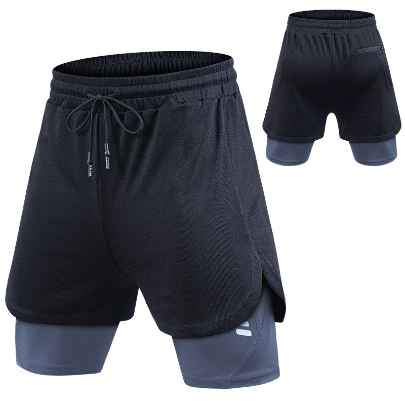 Shorts de Sport respirants 2 en 1 pour hommes, à séchage rapide, pour exercices d'entraînement, Jogging, cyclisme, doublure plus longue: 12 / XXL