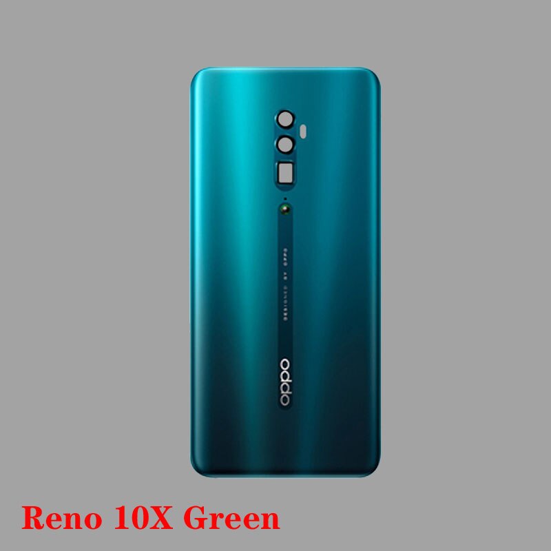 100%  originalt glas batteridæksel til oppo reno / reno 10x zoom / reno z baghus bagcover glas batteri dør sag: Reno 10x grøn
