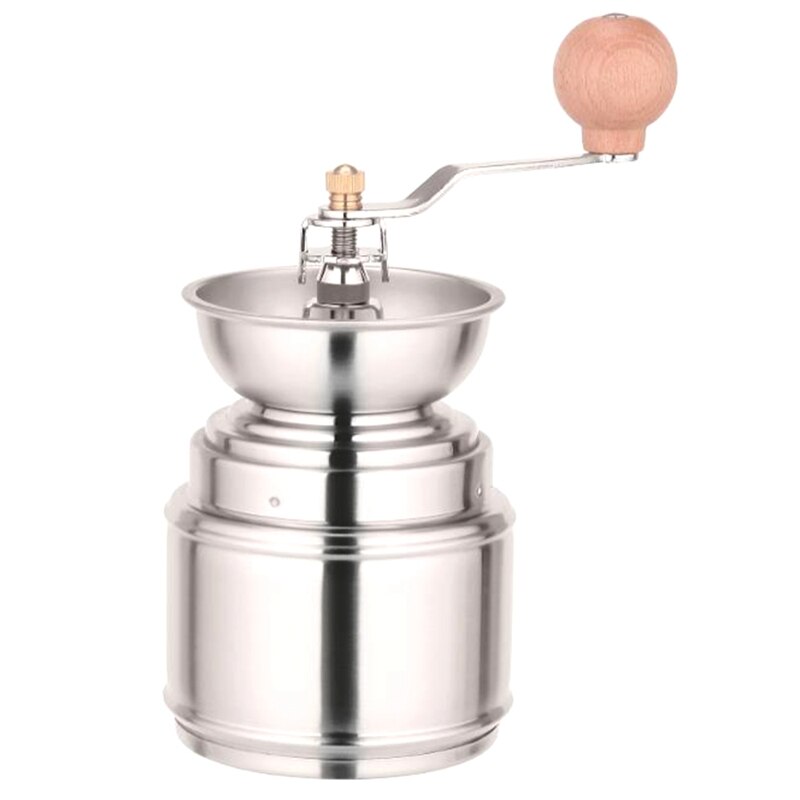 Manuell kaffekvarn rostfritt stål retro kaffe krydda mini burr kvarn hjulmaskin