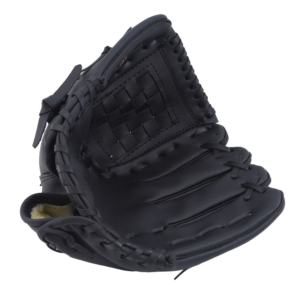 Outdoor Sports Baseball Glove Softball Practice Equipment Size 9.5/10.5/11.5/12.5 Left Hand for Adult Man Woman Training 438306: Black (10.5)