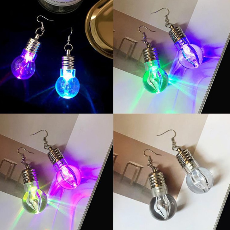 Nuovo Donna fashion Divertente Discoteca Salto Orecchini Bulbo di Luce Colorata Lampadina Orecchini Gioelleria raffinata e alla moda Regali Creativi