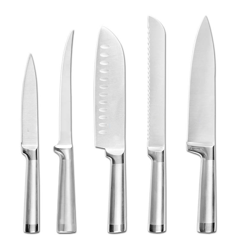 damask kjøkkenkniv sett 7 cr 17 mov japanske kokkekniver i rustfritt stål frukt grønnsak brød kjøttkniv ikke-pinne bladverktøy: 5 stk sett