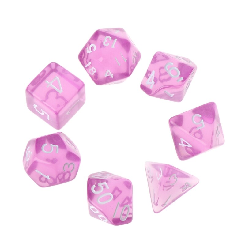 X5QF 7 pz/set poliedrici dadi a più facce D4-D20 Dungeons &amp; Dragon D &amp; D RPG Poly gioco